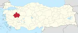 Location of the province within Turkey