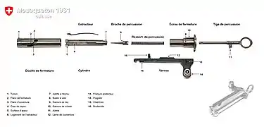 K31 disassembled bolt assembly.