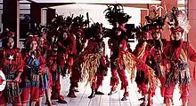 Traditional clothes worn by kabasaran dancers