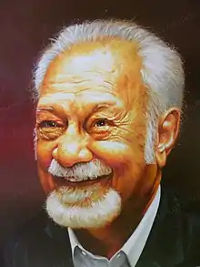 Oil painting of a smiling Karpal