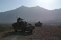 Operators of SFTG Viper during a mounted patrol using Mercedes-Benz G Wagons, in 2006.