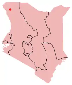 Location of Kakuma in Kenya