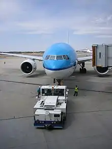 Pushing a KLM Boeing 777 back