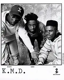 KMD circa 1991; left to right: Zev Love X, Subroc, and Onyx