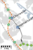 Map of the Chorweiler extension