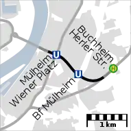 Map of the Mülheim tunnel