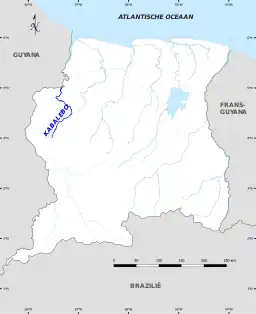 Map of Kabalebo River in Suriname