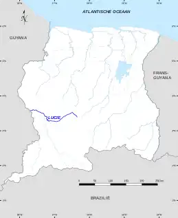 Map of Lucie River in Suriname