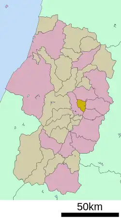 Location of Kahoku in Yamagata Prefecture