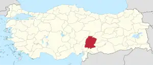 Location of the province within Turkey