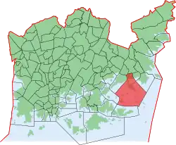 Position of Kallahti within Helsinki