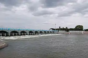 Kallanai or Grand Anicut, an ancient dam built on the Kaveri River in Thanjavur district by Karikala Chola around the 2nd century CE