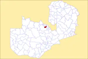 District location in Zambia