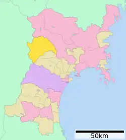 Location of Kami in Miyagi Prefecture