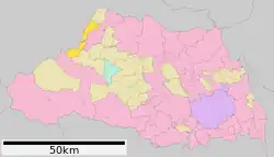 Location of Kamikawa in Saitama Prefecture