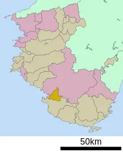 Location of Kamitonda in Wakayama Prefecture