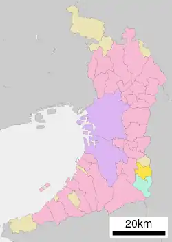 Location of Kanan in Osaka Prefecture