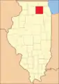 Kane County from the time of its creation to 1837, when DeKalb County was split off