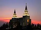 Nighttime photo of templeMay 25, 2012