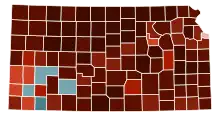 Image 35Map of counties in Kansas by racial plurality, per the 2020 U.S. census
Legend

 

Non-Hispanic White  30–40%  50–60%  60–70%  70–80%  80–90%  90%+
Hispanic or Latino  50–60%  60–70% 

 (from Kansas)