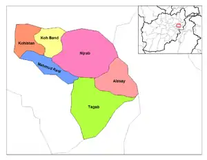 Hesa Awal Kohistan District (in Orange)