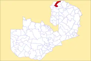 District location in Zambia