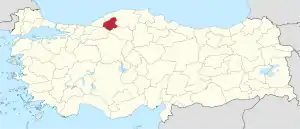 Location of the province within Turkey