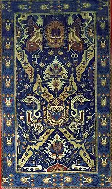 Armenian carpet with Vishap (dragon) in Karabakh