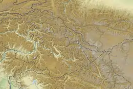 Map showing the location of Siachen Glacier