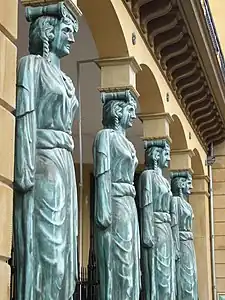 Neoclassical caryatids of the Winkel van Sinkel department store, Utrecht, the Netherlands, 1837-1839, by P. Adams