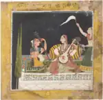 Women playing veena and seni rabab,1680-1700.