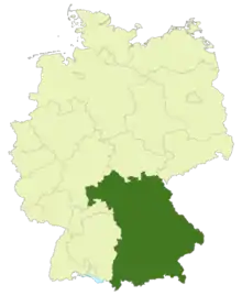 Map of Germany: Bavarian soccer association highlighted