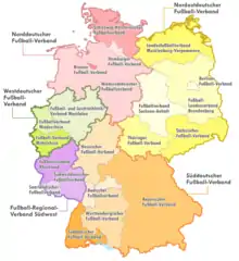 Map of state football associations in Germany