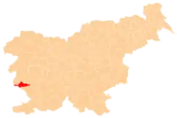 The location of the Municipality of Komen