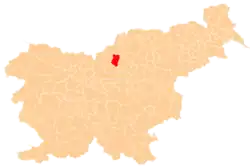 Location of the Municipality of Ljubno in Slovenia