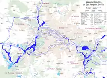 Map of waterways in the Berlin region