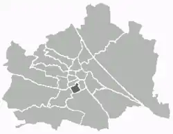 Location of the district within Vienna