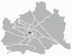 Location of the district within Vienna