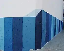 Optical illusion painted on corner of a house in the kasbah