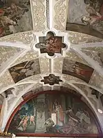 Rib vault with 17th-century paintings