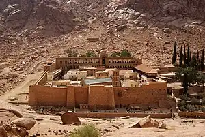 Saint Catherine's Monastery on Mount Sinai, early 6th century.