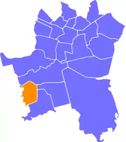 Location of Zarzecze within Katowice