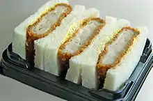 Cutlet sandwich with Karashi-Butter spread.