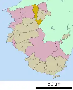 Location of Katsuragi in Wakayama Prefecture