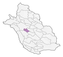 Location of Kavar County in Fars province