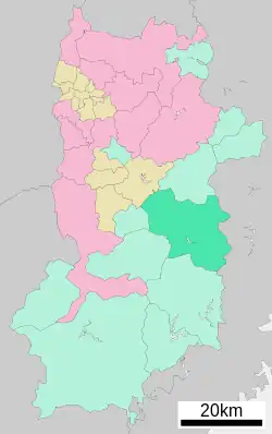 Location of Kawakami in Nara Prefecture