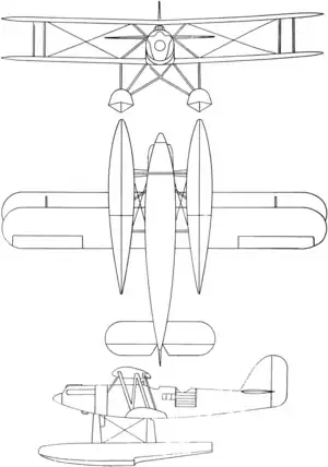 3-view drawing of the Kawanishi E7K