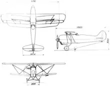 3-view line drawing of the Kawasaki Ki-10