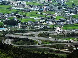 Kawauchi Interchange and a corner of Tōon City, Ehime Prefecture