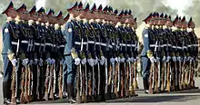 Members of the Guard of Honor battalion perform during CENTRASBAT opening ceremonies in 2000.